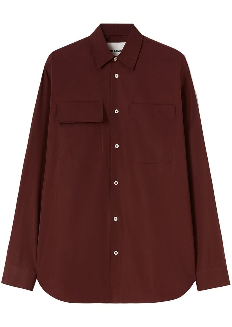 Jil Sander long-sleeve pocket cotton shirt