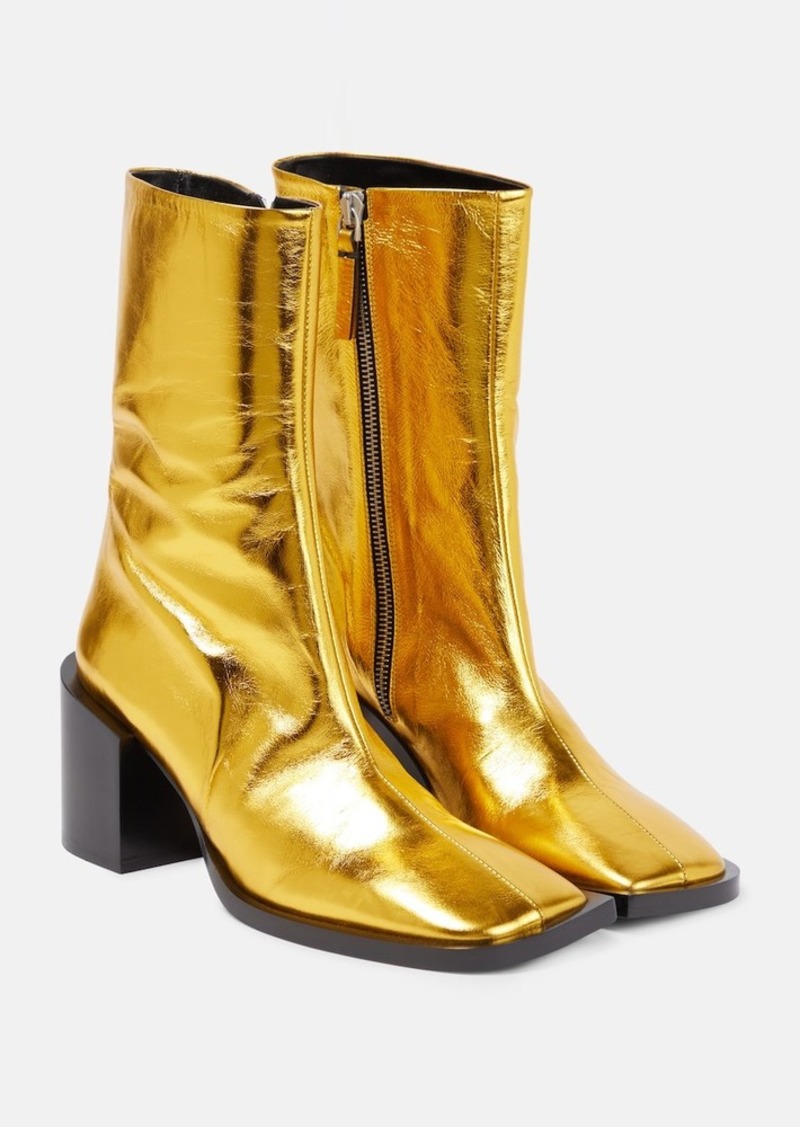Jil Sander Metallic leather ankle boots