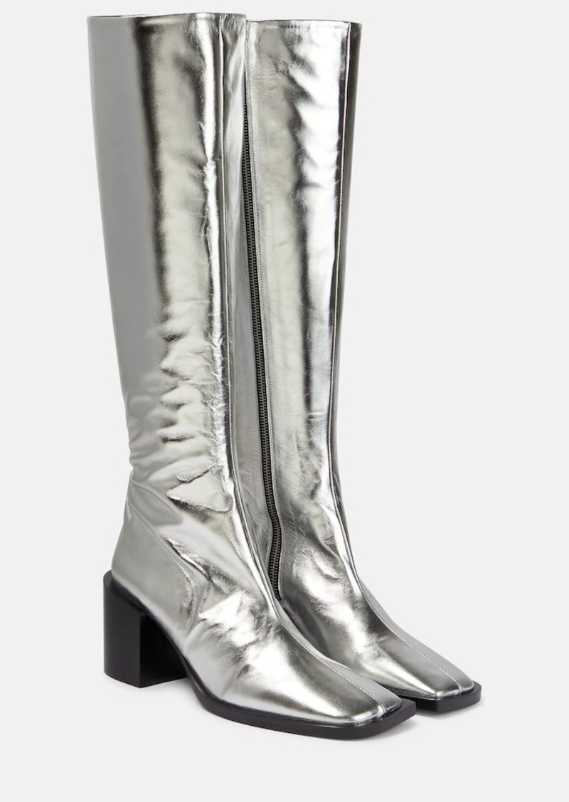 Jil Sander Metallic leather knee-high boots