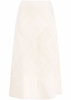 Jil Sander open-knit patterned midi skirt