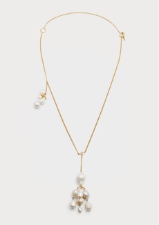 Jil Sander Orchid Long Chain Pearl Necklace