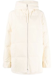 Jil Sander padded zip-up cotton hooded coat