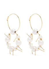 Jil Sander pearl-embellished hoop earrings