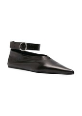 Jil Sander pointed-toe leather ballerina shoes