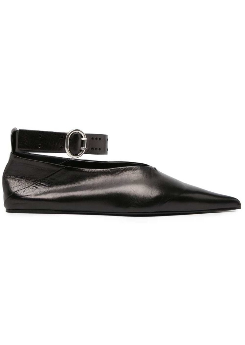 Jil Sander pointed-toe leather ballerina shoes