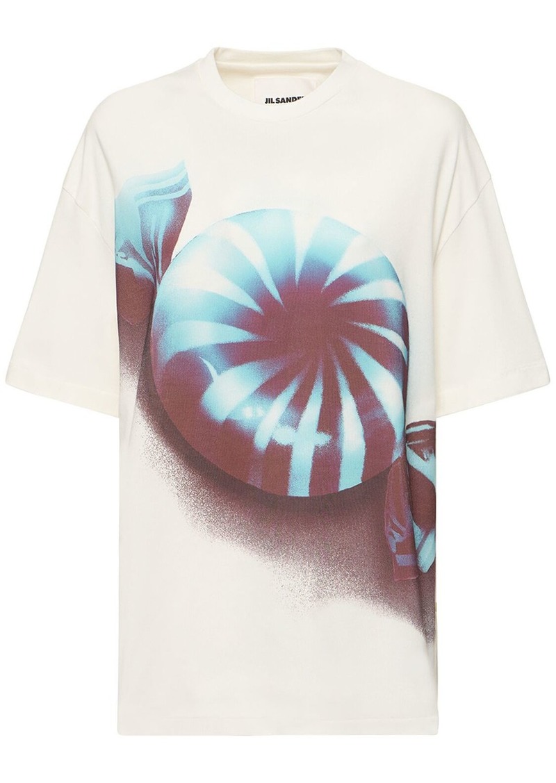 Jil Sander Printed Logo Cotton Jersey T-shirt