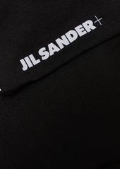 Jil Sander Printed Logo Zipped Turtleneck Top