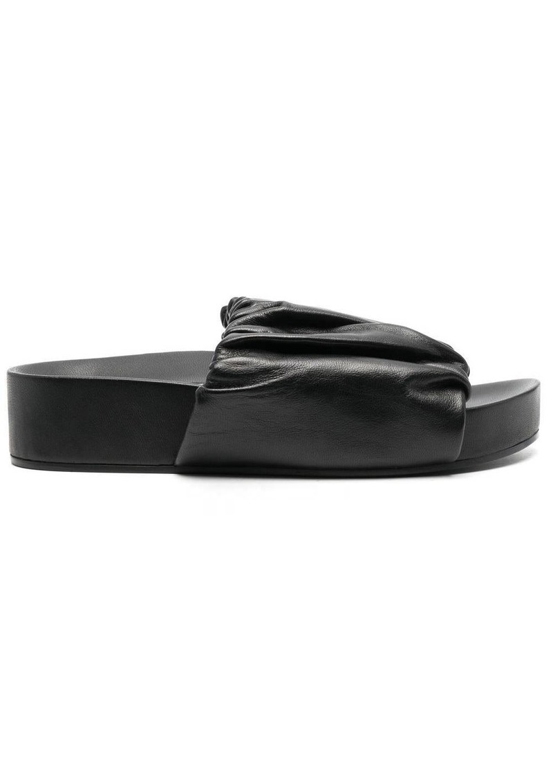 Jil Sander ruched leather slides