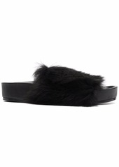 Jil Sander fur-strap slide sandals