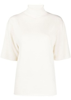 Jil Sander short-sleeved roll-neck knitted top