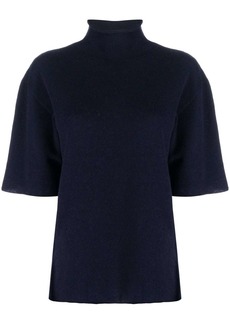 Jil Sander short-sleeved roll-neck knitted top