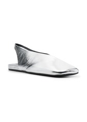 Jil Sander square-toe metallic ballerina shoes