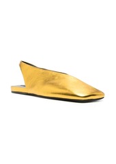 Jil Sander square-toe metallic ballerina shoes