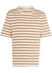 Jil Sander stripe-print logo-patch T-shirt