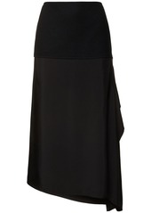 Jil Sander Textured Wool Jersey Midi Skirt