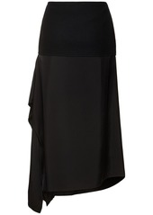 Jil Sander Textured Wool Jersey Midi Skirt