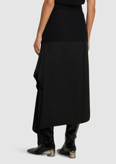 Jil Sander Textured Wool Jersey Midi Skirt