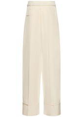 Jil Sander Viscose & Silk High Waist Pants