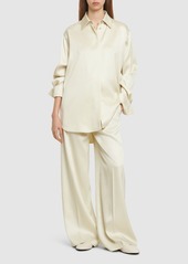 Jil Sander Viscose & Silk Twill Wide Pants