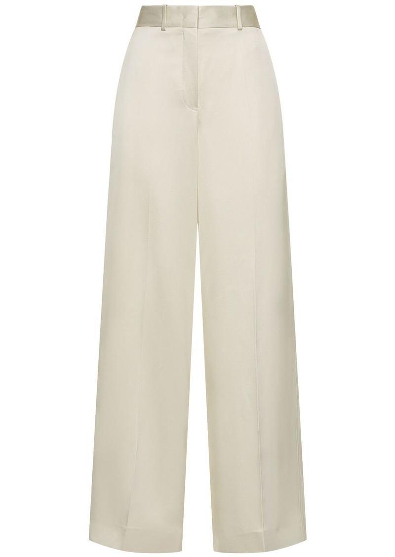 Jil Sander Viscose & Silk Twill Wide Pants