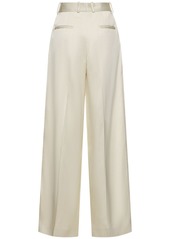 Jil Sander Viscose & Silk Twill Wide Pants