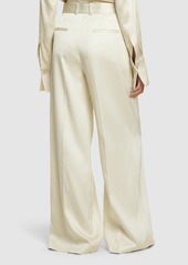 Jil Sander Viscose & Silk Twill Wide Pants