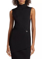 Jil Sander Viscose Rib-Knit Turtleneck Top