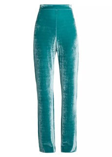 Jil Sander Washed Velvet Straight-Leg Pants