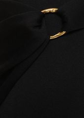 Jil Sander Wool Knit Draped Midi Skirt W/ Ring