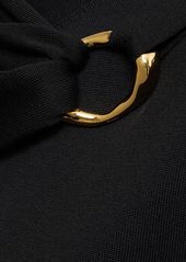Jil Sander Wool Knit Long Sleeve Top W/ Ring Detail