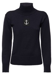 Jil Sander Wool Knit Turtleneck Sweater W/ Logo