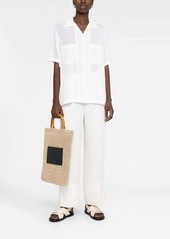 Jil Sander woven bamboo-handle tote bag