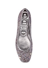 Jimmy Choo 10mm Elme Glittered Ballerina Flats