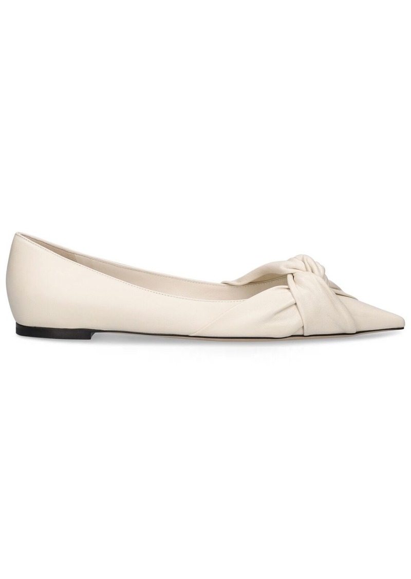 Jimmy Choo 10mm Hedera Leather Ballerina Flats