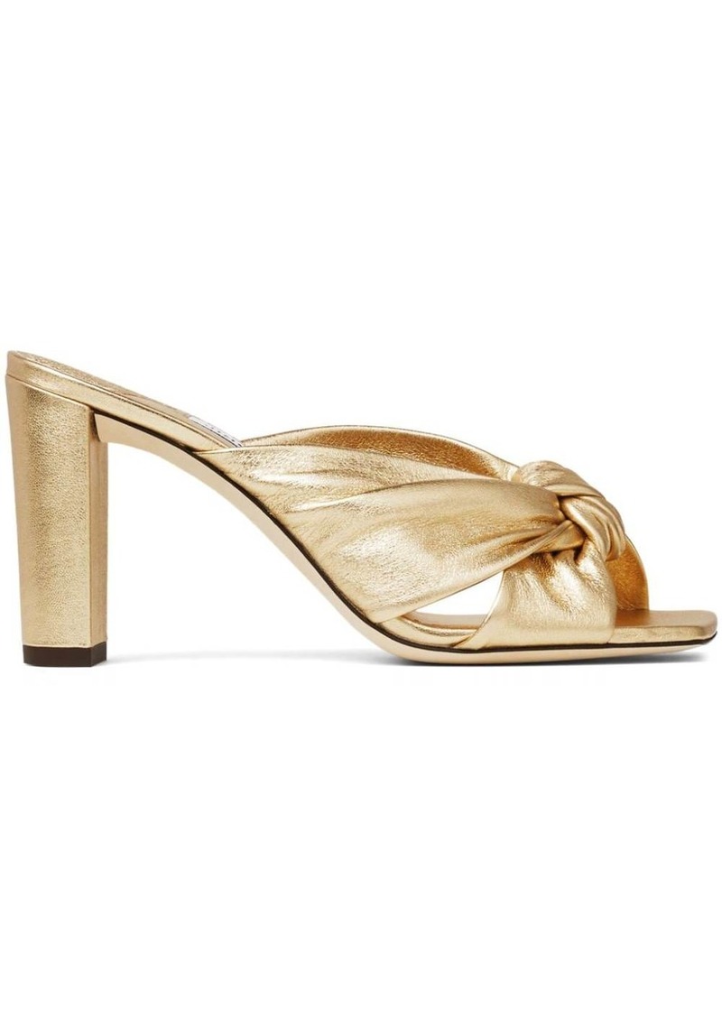 Jimmy Choo Avenue metallic-finish leather mules