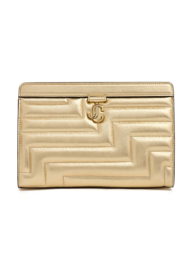 Jimmy Choo Avenue Quilted Metallic Pouch