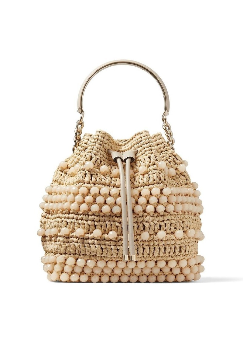 Jimmy Choo Bon Bon bead-embellished bucket bag