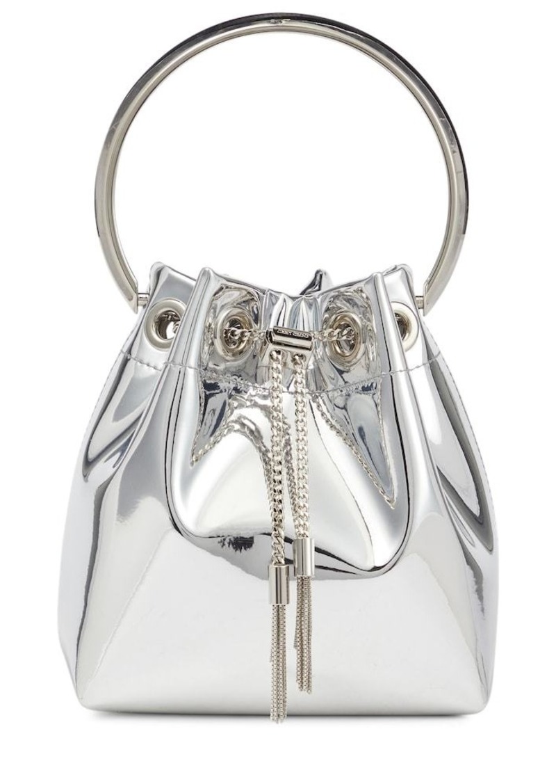 Jimmy Choo Bon Bon mirrored faux leather bucket bag