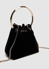 Jimmy Choo Bon Bon Velvet Bucket Bag W/ Crystals