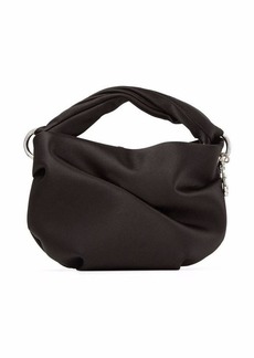 'Bonny' Black Handbag with Chain in Silky Satin Woman Jimmy Choo