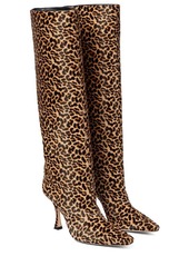 Jimmy Choo Chad 90 leopard-print calf hair knee-high boots