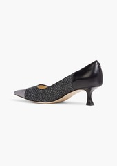 Jimmy Choo - Billy 50 metallic tweed and leather pumps - Black - EU 37