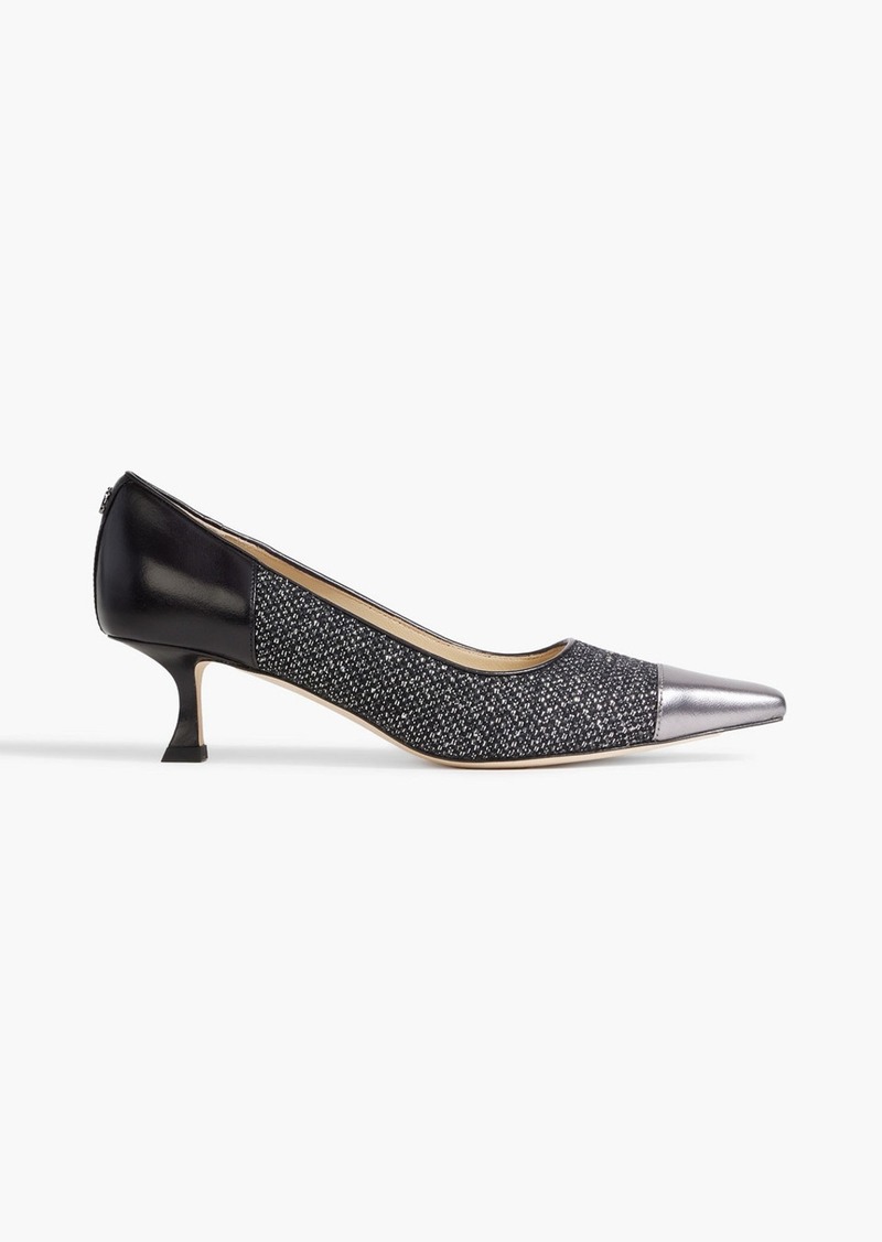 Jimmy Choo - Billy 50 metallic tweed and leather pumps - Black - EU 37