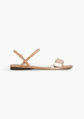 Jimmy Choo - Aadra logo-print smooth and mirrored-leather sandals - Neutral - EU 36