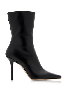 Jimmy Choo - Agathe Leather Ankle Boots - Black - IT 36.5 - Moda Operandi
