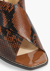 Jimmy Choo - Aix 85 snake-effect leather slingback sandals - Brown - EU 36