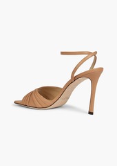 Jimmy Choo - Basil 95 ruched leather sandals - Brown - EU 37