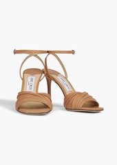 Jimmy Choo - Basil 95 ruched leather sandals - Brown - EU 37