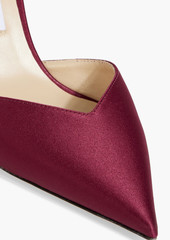 Jimmy Choo - Birtie 85 crystal-embellished satin pumps - Burgundy - EU 36