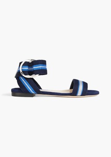 Jimmy Choo - Breanne metallic striped woven sandals - Blue - EU 35